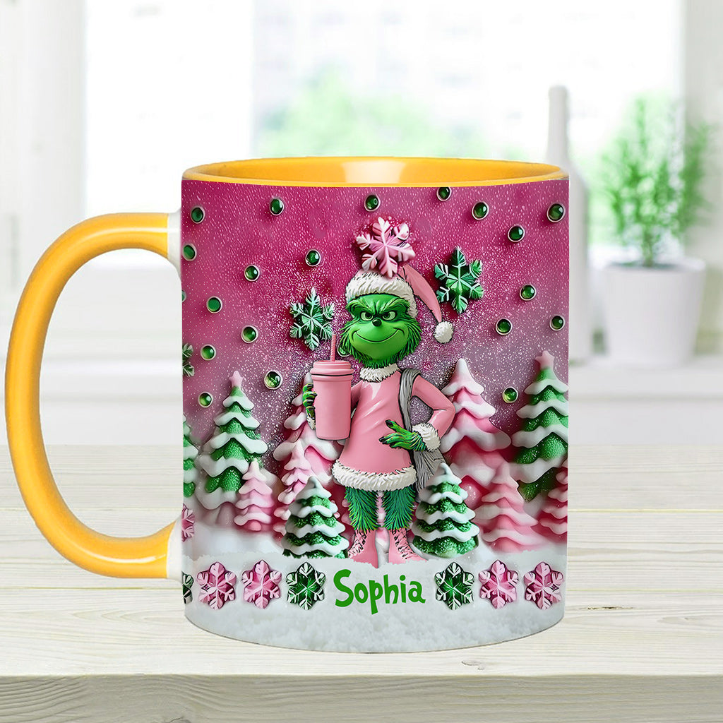 Personalized Grinchmas Accent Mug Custom Name Christmas Gift Accent Mug GradoCreations