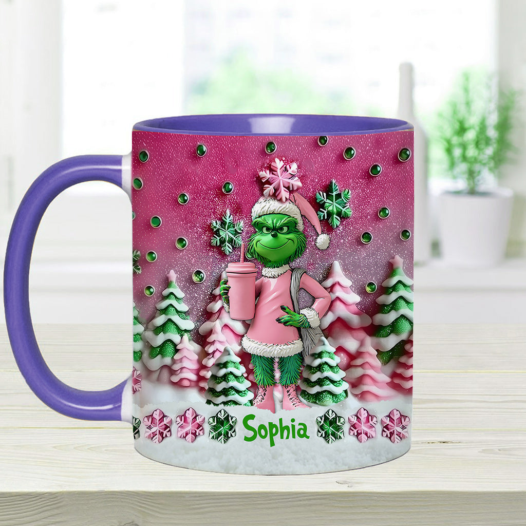 Personalized Grinchmas Accent Mug Custom Name Christmas Gift Accent Mug GradoCreations