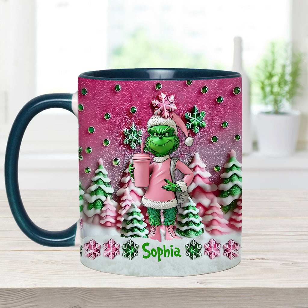 Personalized Grinchmas Accent Mug Custom Name Christmas Gift Accent Mug GradoCreations