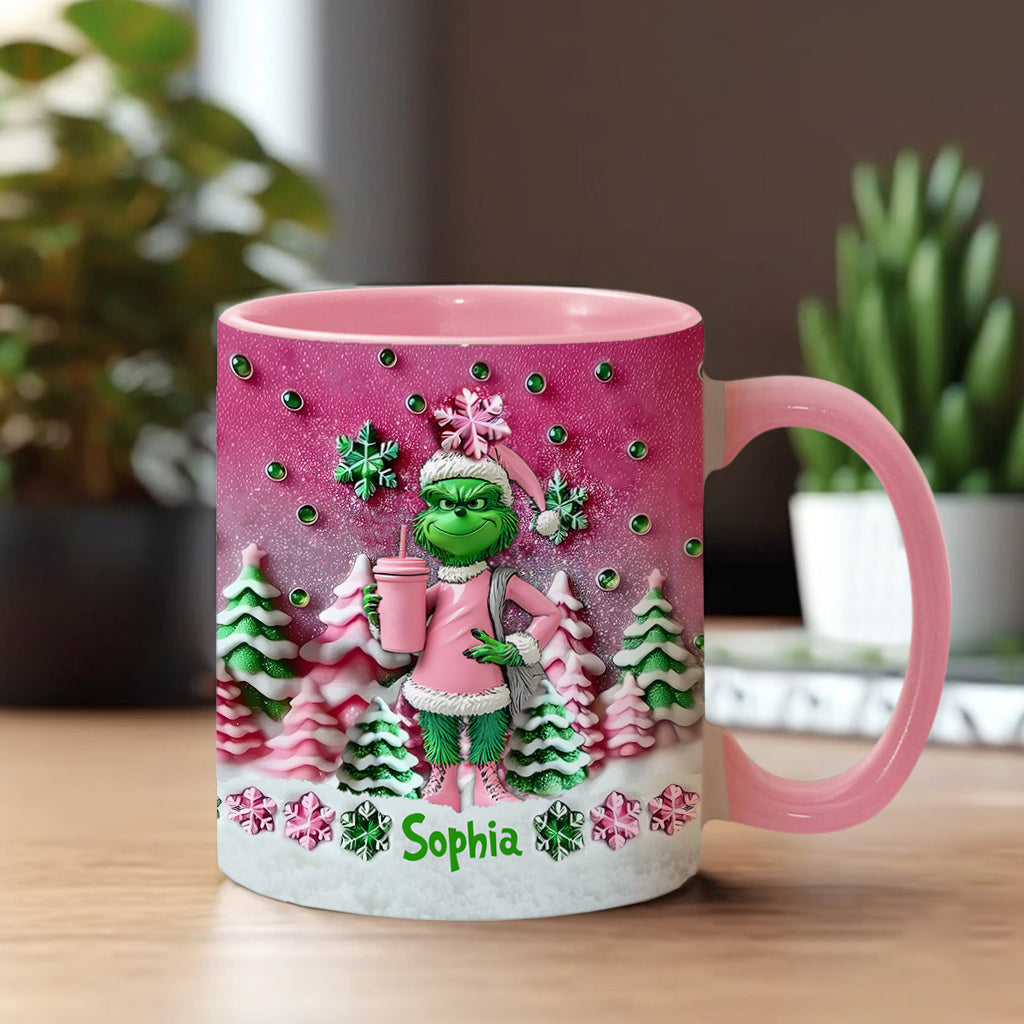 Personalized Grinchmas Accent Mug Custom Name Christmas Gift Accent Mug GradoCreations