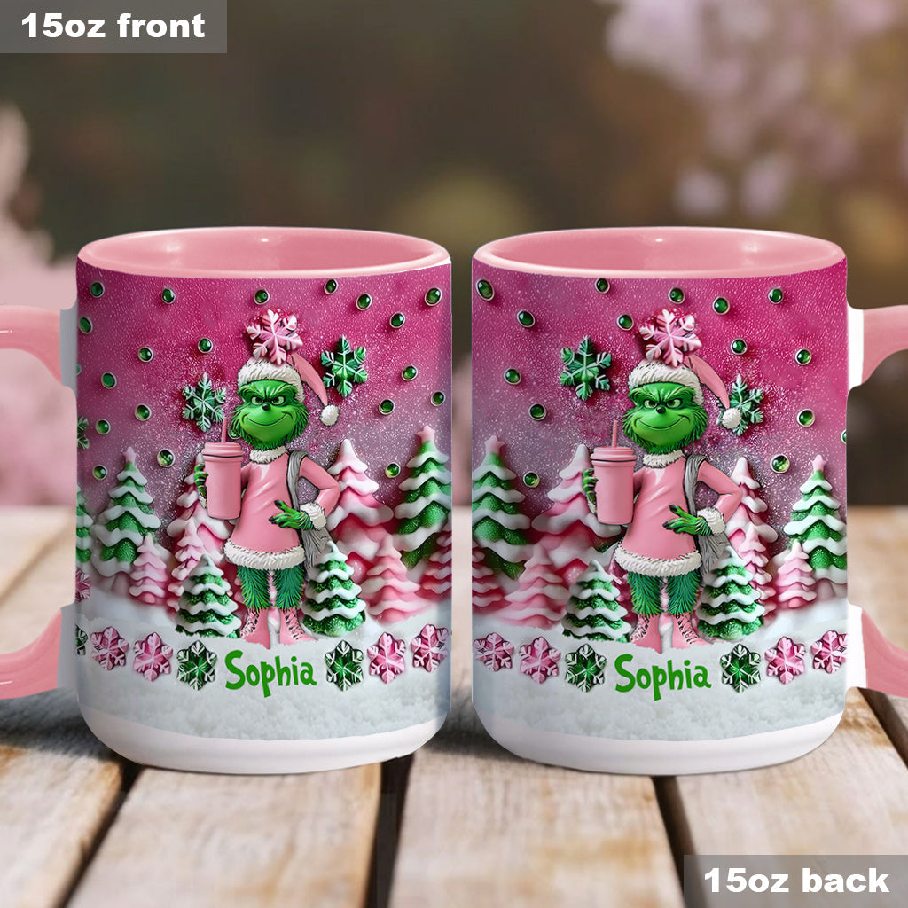 Personalized Grinchmas Accent Mug Custom Name Christmas Gift Accent Mug GradoCreations
