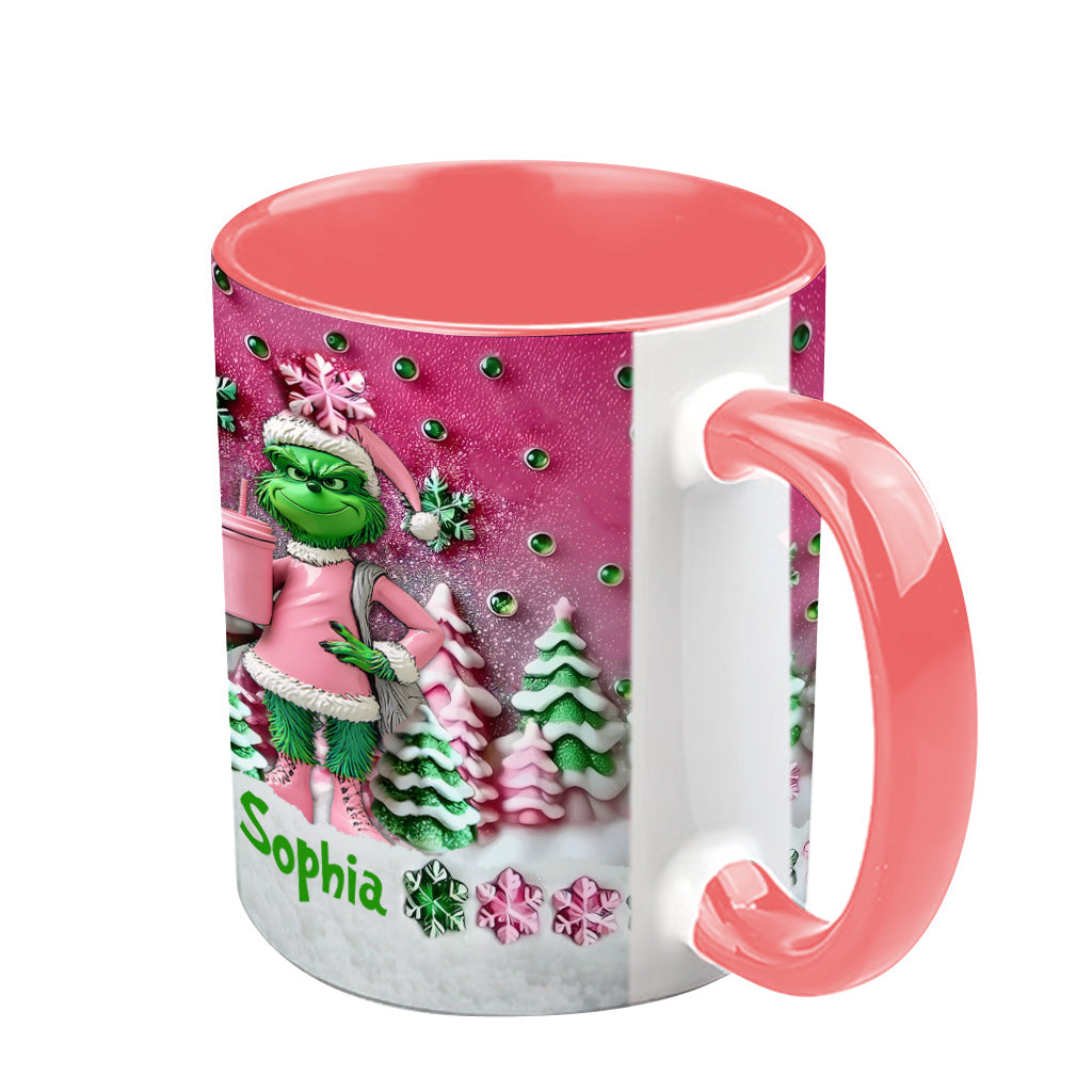 Personalized Grinchmas Accent Mug Custom Name Christmas Gift Accent Mug GradoCreations