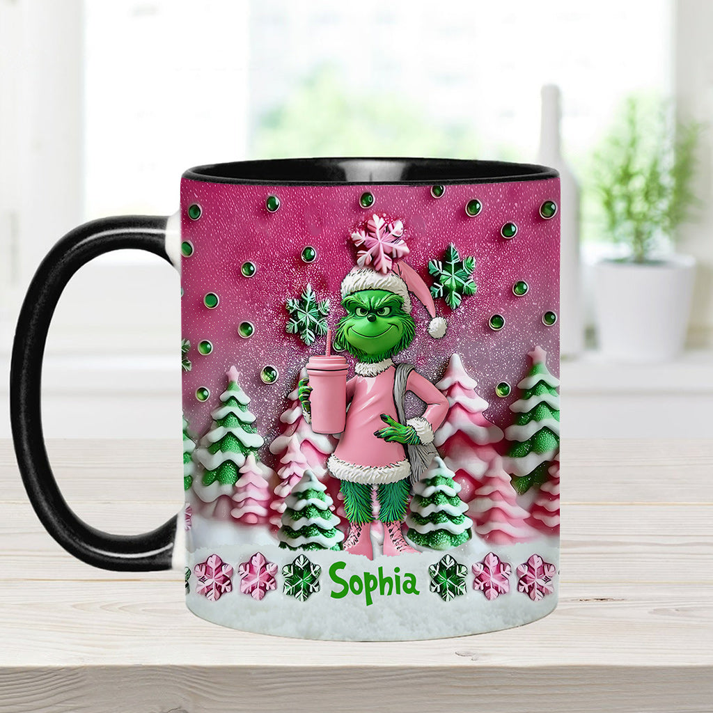 Personalized Grinchmas Accent Mug Custom Name Christmas Gift Accent Mug GradoCreations