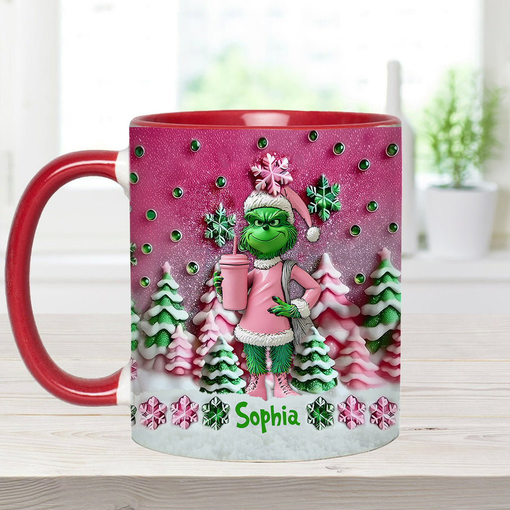 Personalized Grinchmas Accent Mug Custom Name Christmas Gift Accent Mug GradoCreations