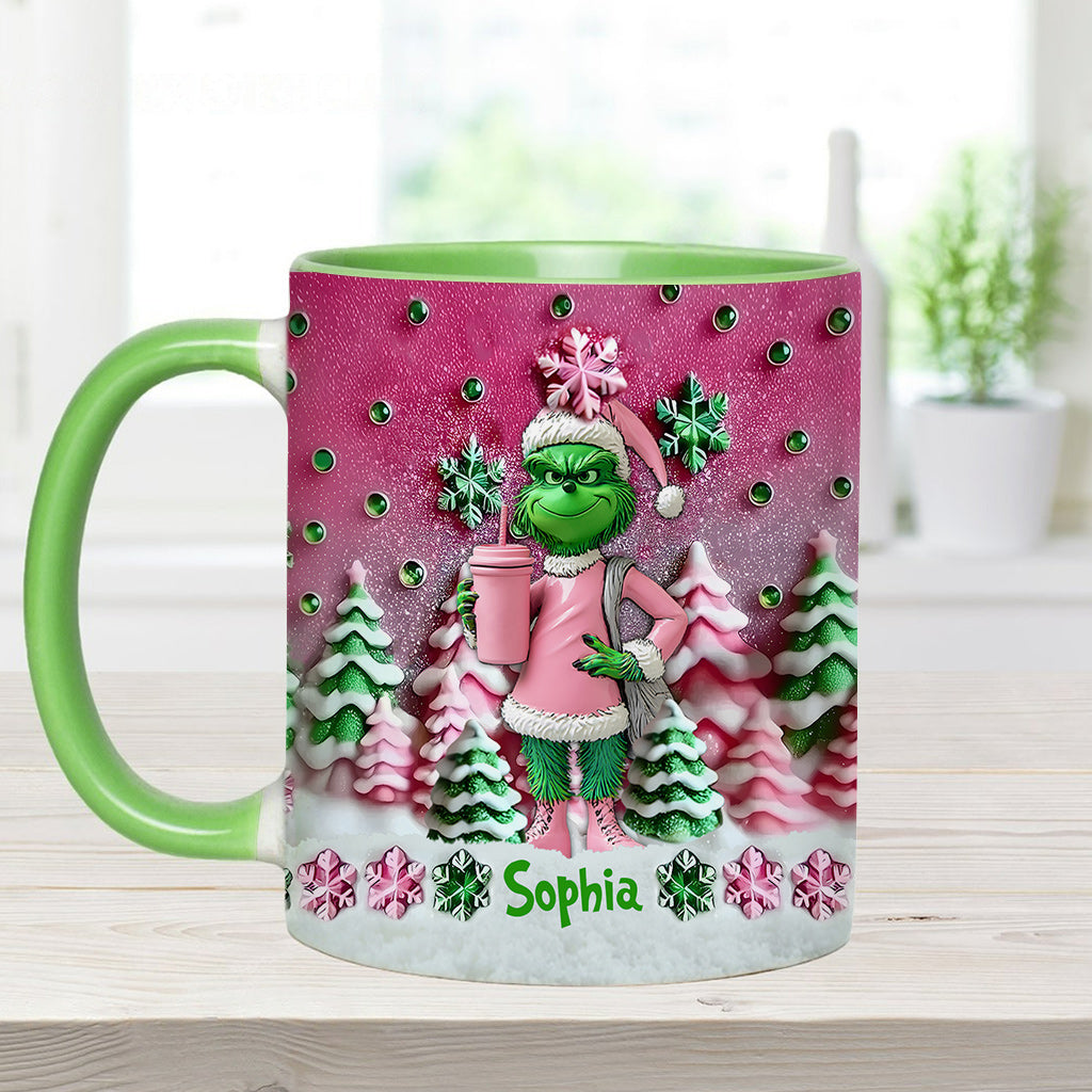 Personalized Grinchmas Accent Mug Custom Name Christmas Gift Accent Mug GradoCreations