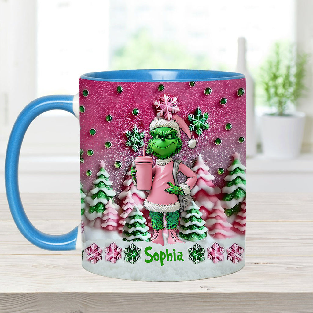Personalized Grinchmas Accent Mug Custom Name Christmas Gift Accent Mug GradoCreations