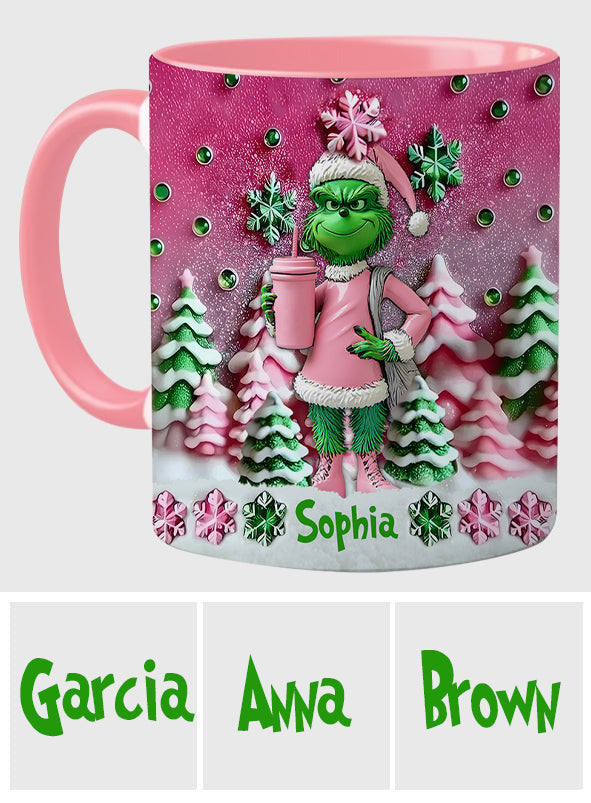 Personalized Grinchmas Accent Mug Custom Name Christmas Gift Accent Mug GradoCreations