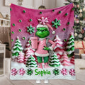Personalized Merry Grinchmas Blanket Custom Name Gift for Kids Blanket GradoCreations