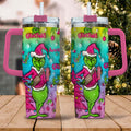 Personalized Grinch Christmas Tumbler With Handle Gift for Mom Tumbler With Handle GradoCreations