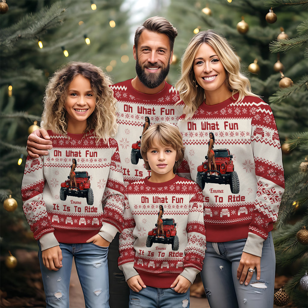 Personalized Ugly Christmas Sweater Fun Ride Gift for Family Ugly Sweater GradoCreations
