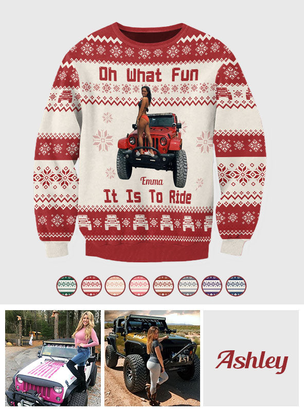 Personalized Ugly Christmas Sweater Fun Ride Gift for Family Ugly Sweater GradoCreations