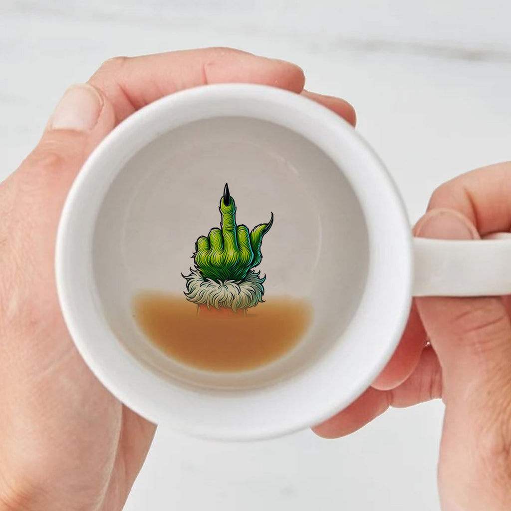Personalized Christmas Hidden Message Mug with Grinch Design Hidden Message Mug GradoCreations