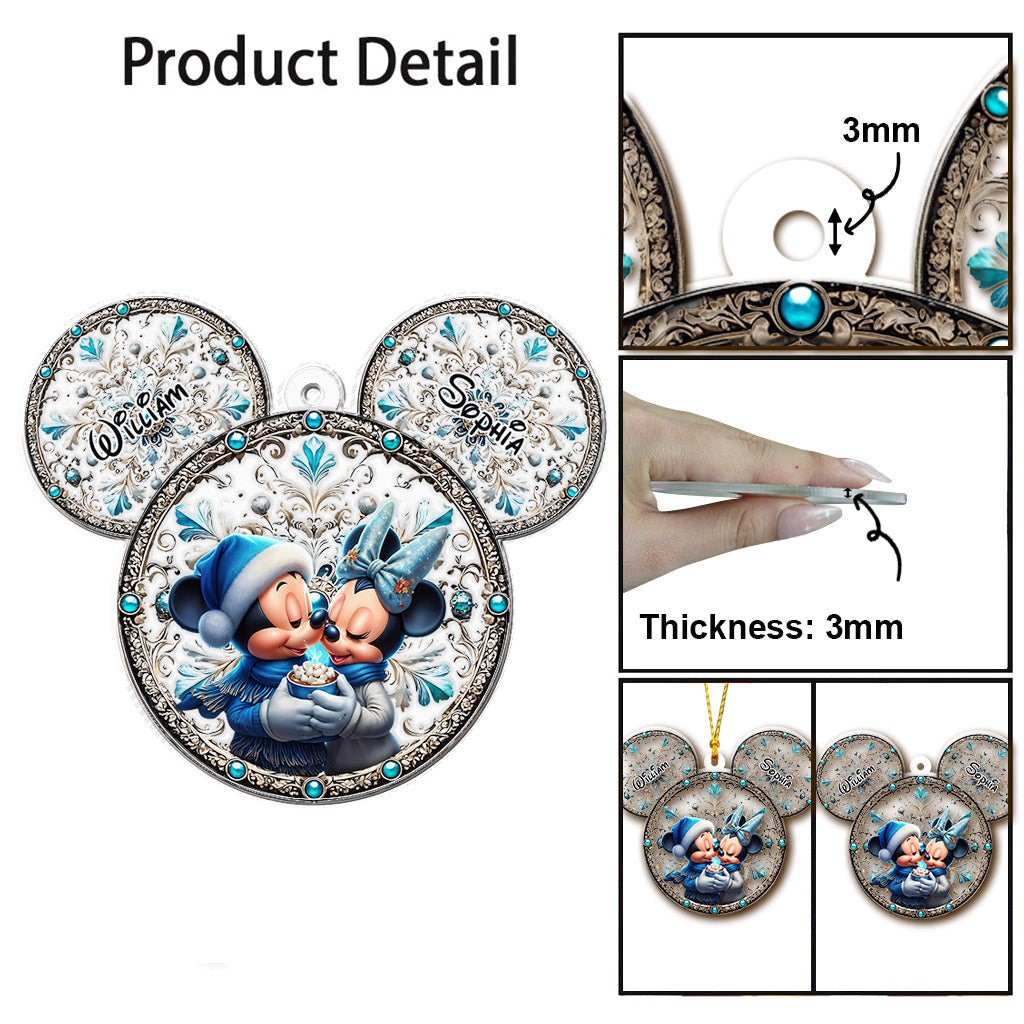 Personalized Mouse Ornament Custom Name Gift for Couples Ornament GradoCreations