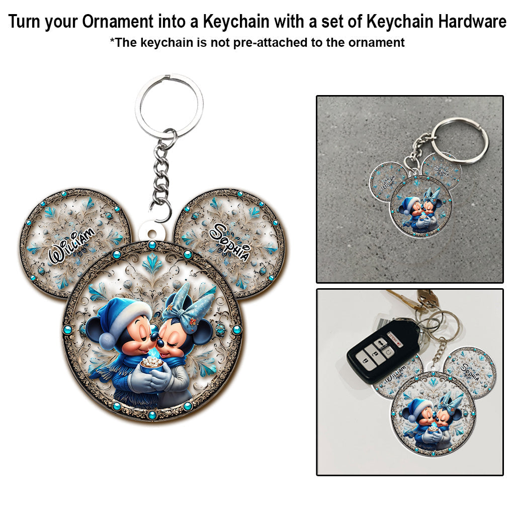 Personalized Mouse Ornament Custom Name Gift for Couples Ornament GradoCreations