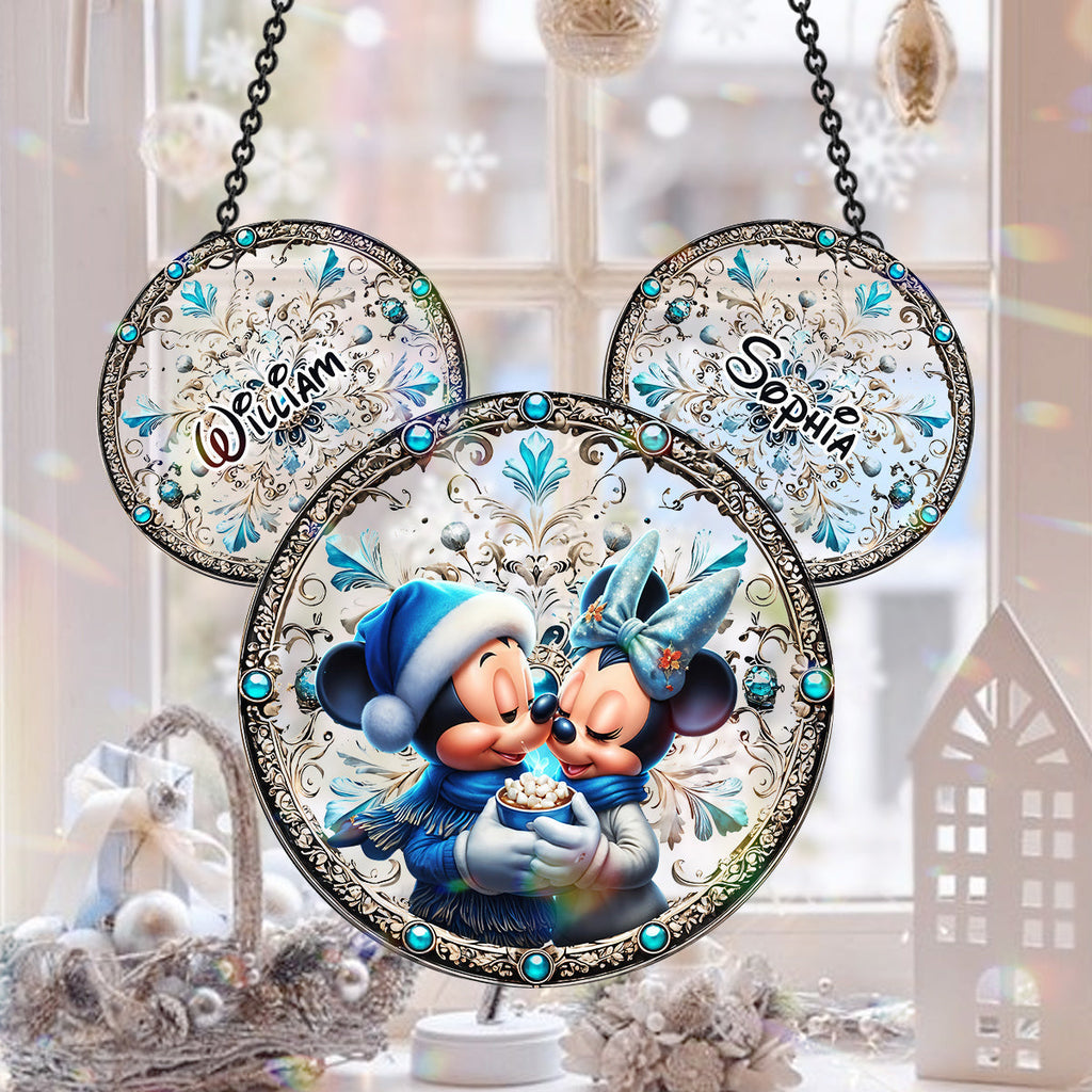 Personalized Mouse Couple Window Hanging Suncatcher Gift Window Hanging Suncatcher Ornament GradoCreations