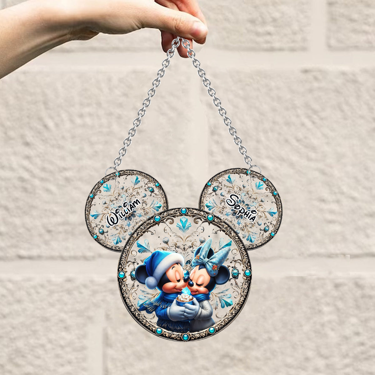 Personalized Mouse Couple Window Hanging Suncatcher Gift Window Hanging Suncatcher Ornament GradoCreations