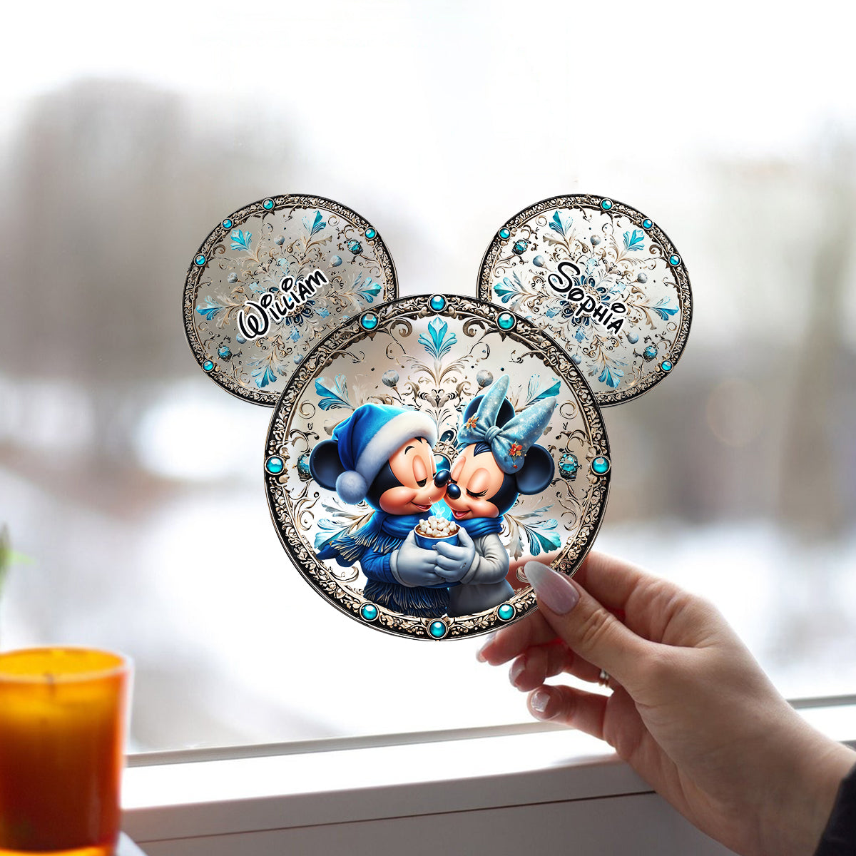 Personalized Mouse Couple Window Hanging Suncatcher Gift Window Hanging Suncatcher Ornament GradoCreations