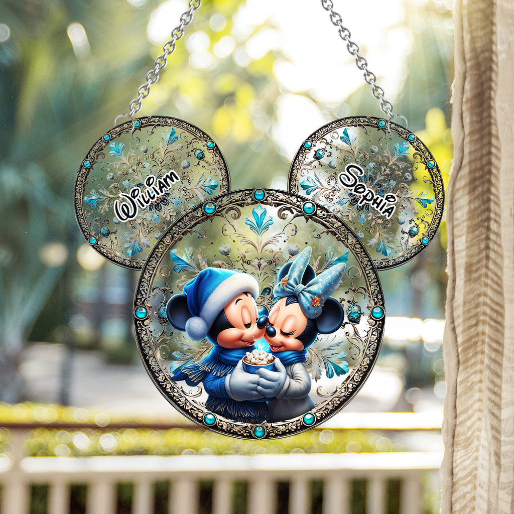 Personalized Mouse Couple Window Hanging Suncatcher Gift Window Hanging Suncatcher Ornament GradoCreations