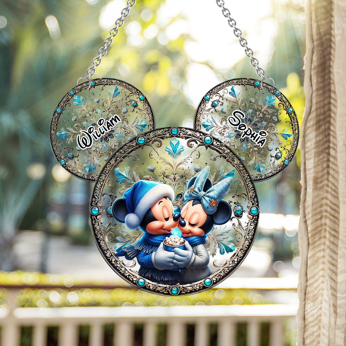 Personalized Mouse Couple Window Hanging Suncatcher Gift Window Hanging Suncatcher Ornament GradoCreations