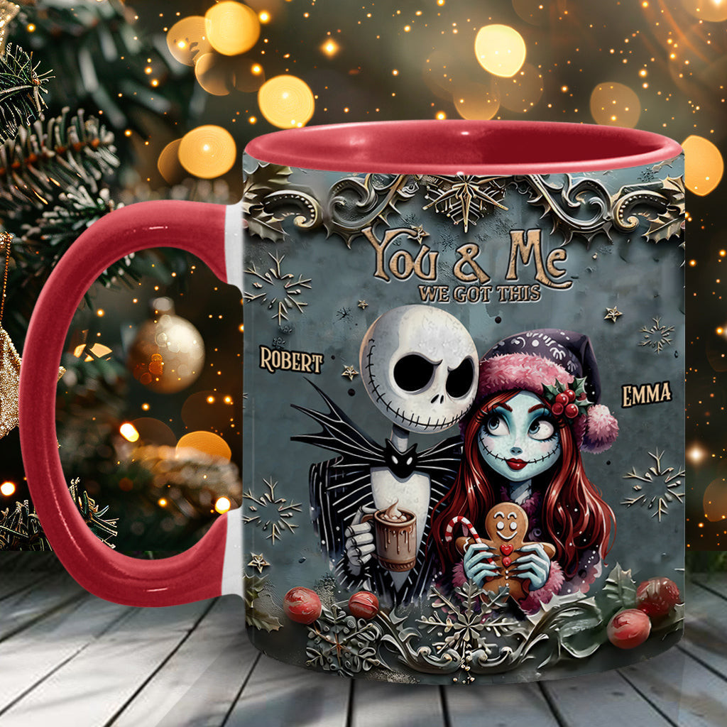 Personalized Nightmare Couple Accent Mug Custom Names Christmas Halloween Gift Accent Mug GradoCreations