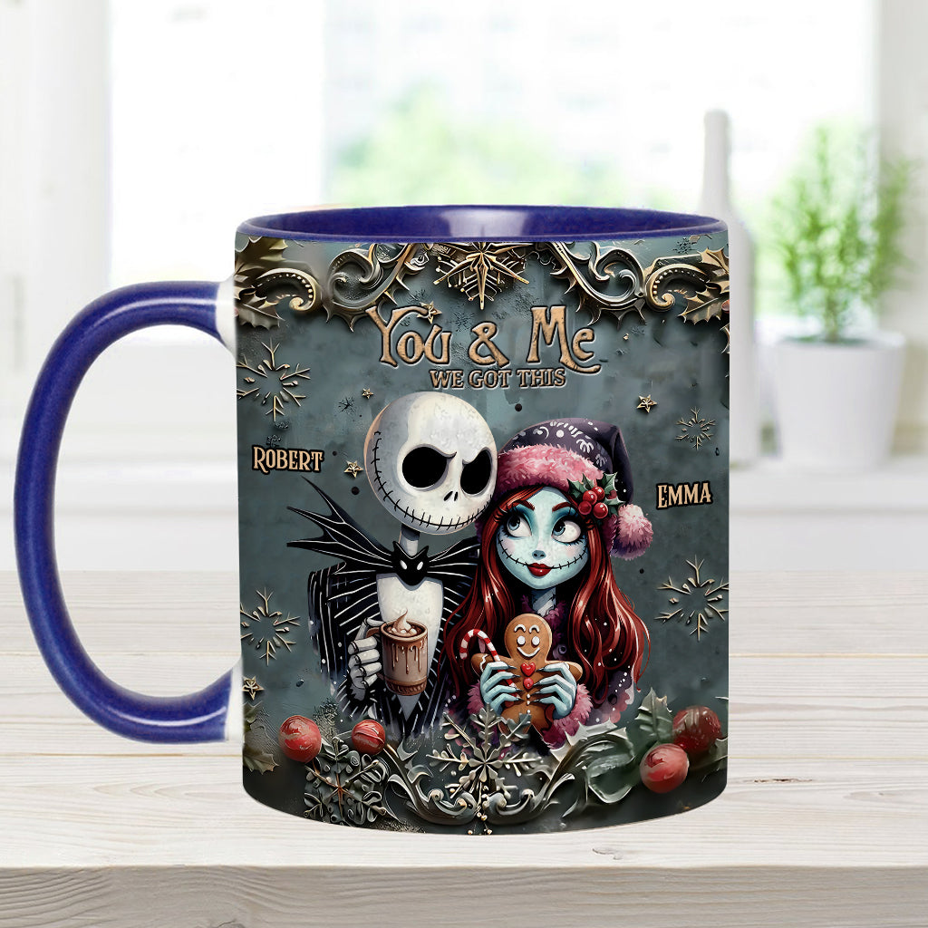 Personalized Nightmare Couple Accent Mug Custom Names Christmas Halloween Gift Accent Mug GradoCreations