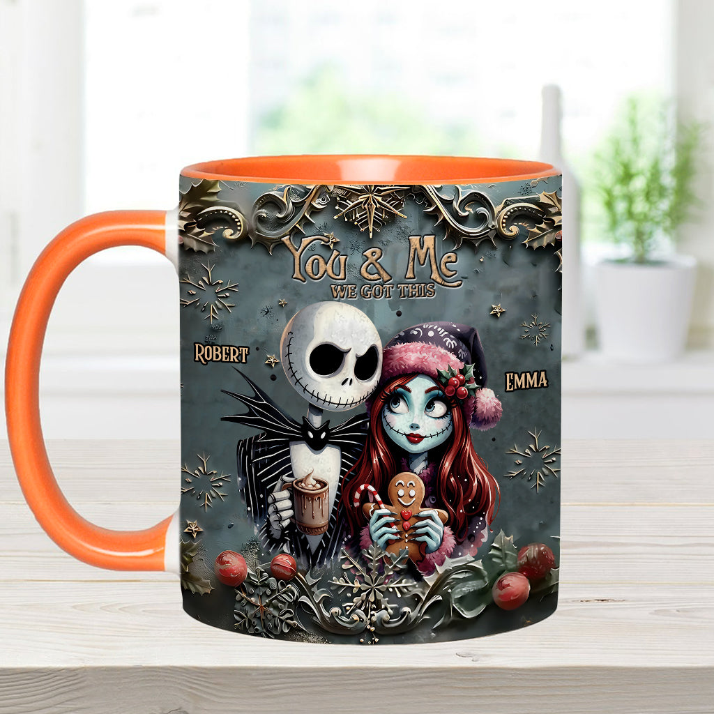 Personalized Nightmare Couple Accent Mug Custom Names Christmas Halloween Gift Accent Mug GradoCreations