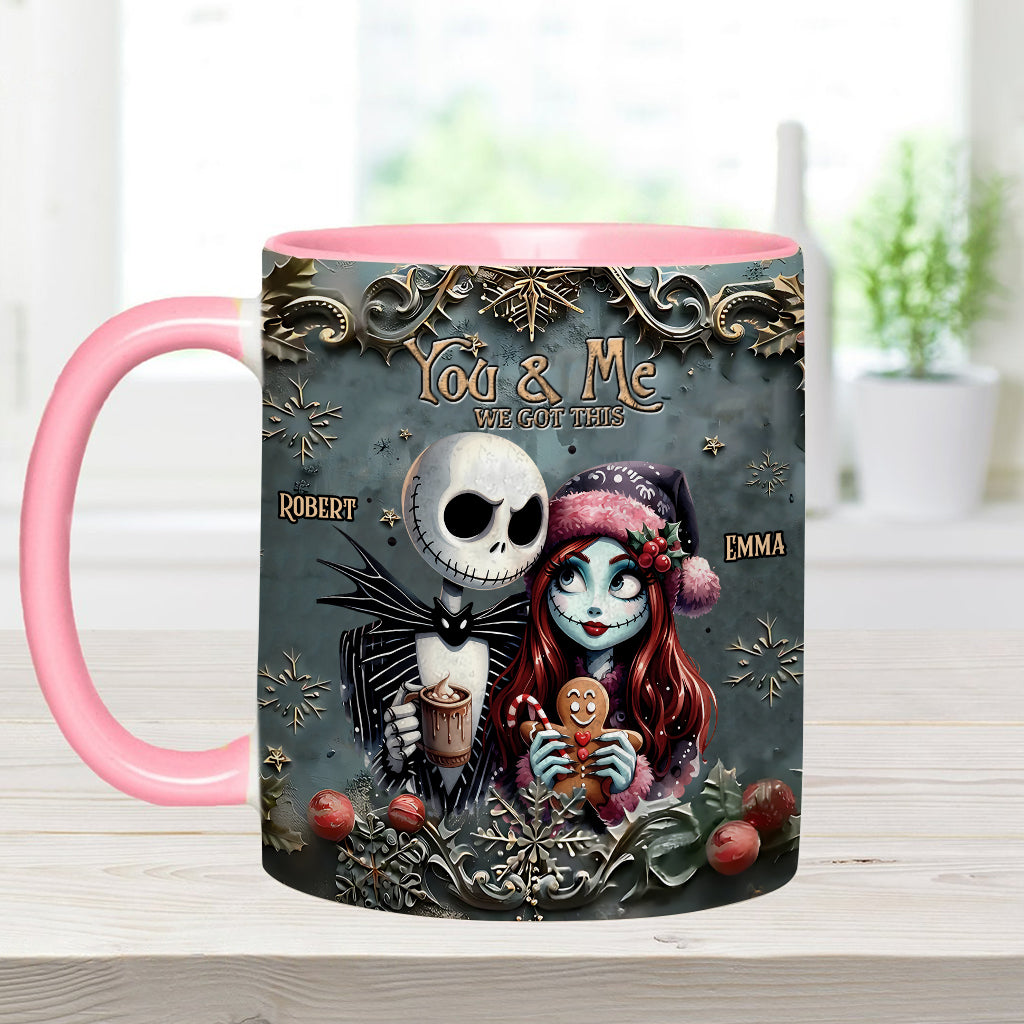 Personalized Nightmare Couple Accent Mug Custom Names Christmas Halloween Gift Accent Mug GradoCreations