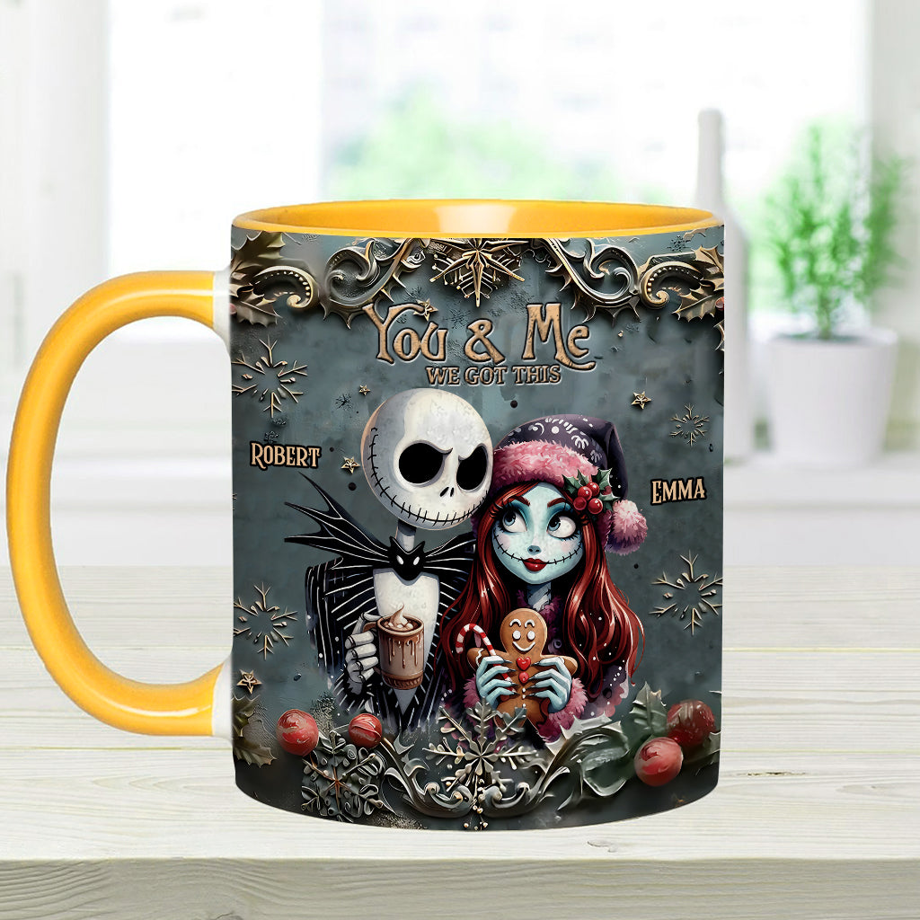 Personalized Nightmare Couple Accent Mug Custom Names Christmas Halloween Gift Accent Mug GradoCreations