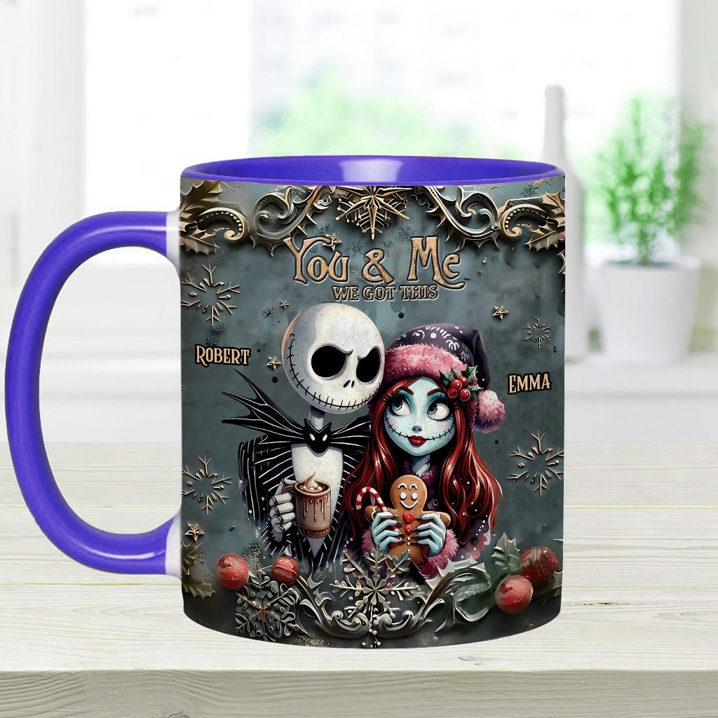 Personalized Nightmare Couple Accent Mug Custom Names Christmas Halloween Gift Accent Mug GradoCreations