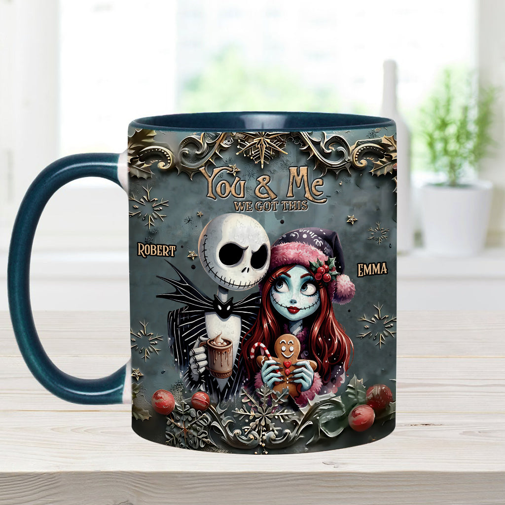 Personalized Nightmare Couple Accent Mug Custom Names Christmas Halloween Gift Accent Mug GradoCreations