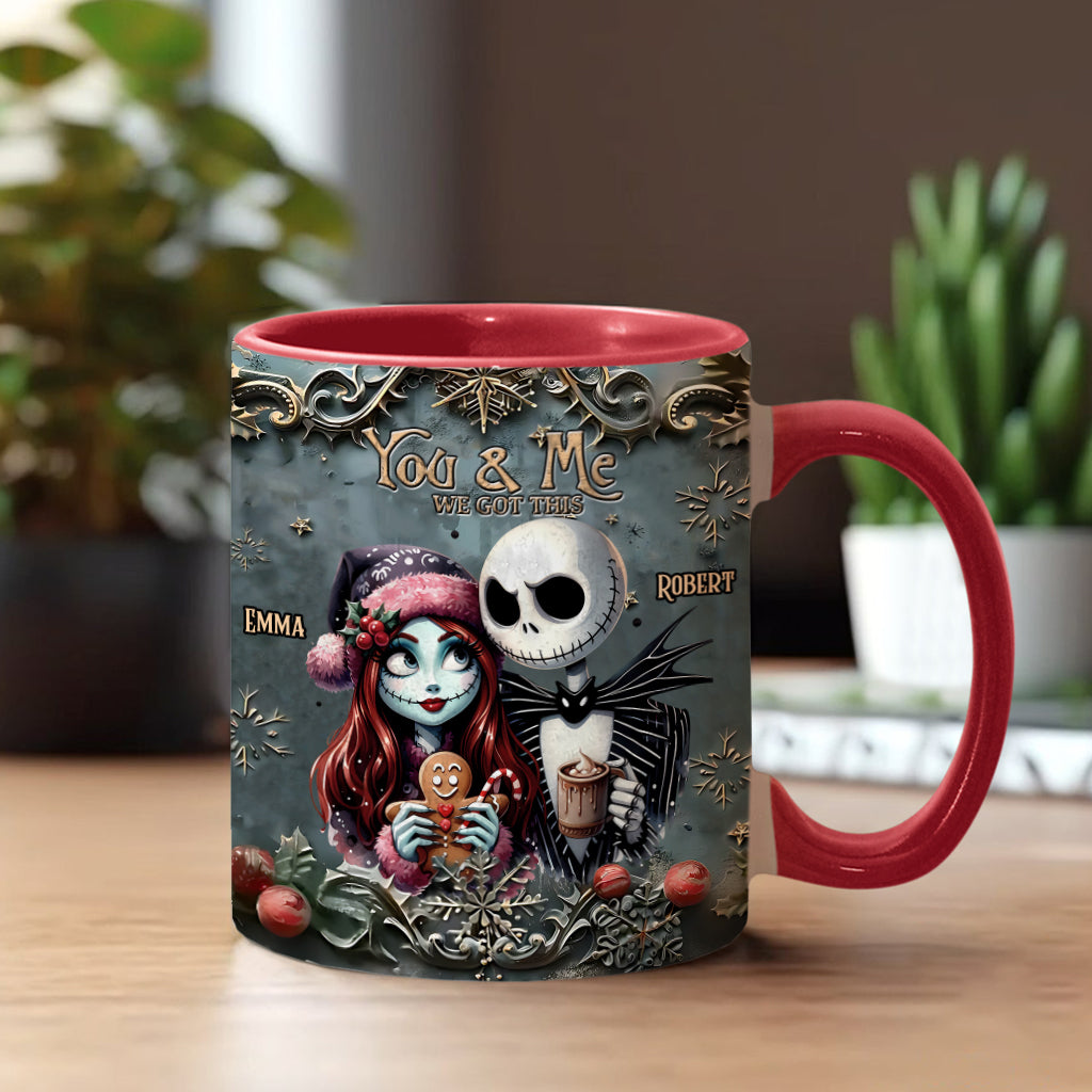 Personalized Nightmare Couple Accent Mug Custom Names Christmas Halloween Gift Accent Mug GradoCreations