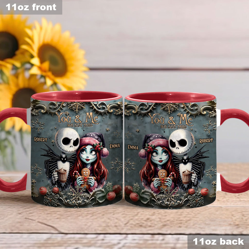 Personalized Nightmare Couple Accent Mug Custom Names Christmas Halloween Gift Accent Mug GradoCreations