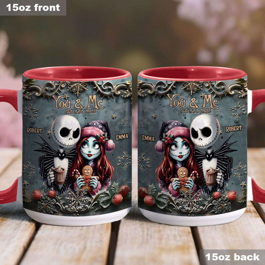 Personalized Nightmare Couple Accent Mug Custom Names Christmas Halloween Gift Accent Mug GradoCreations