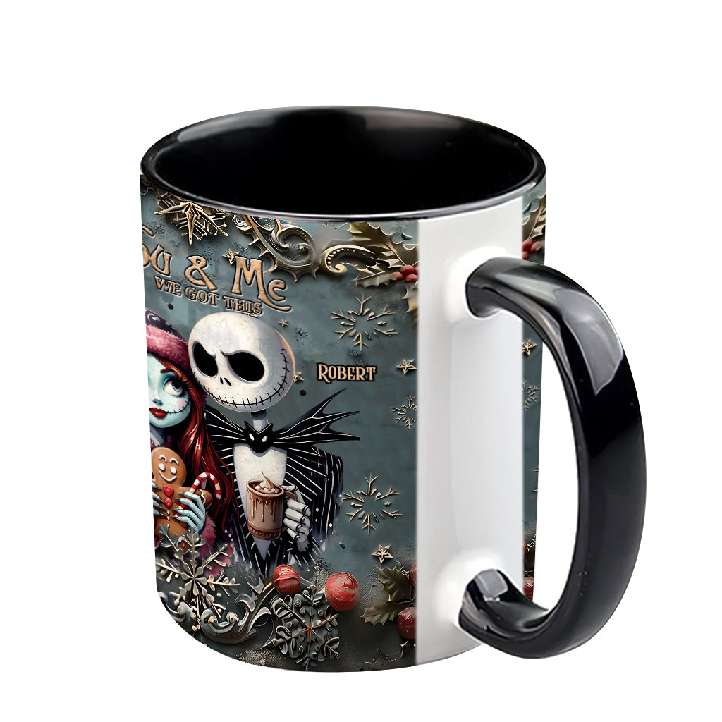 Personalized Nightmare Couple Accent Mug Custom Names Christmas Halloween Gift Accent Mug GradoCreations
