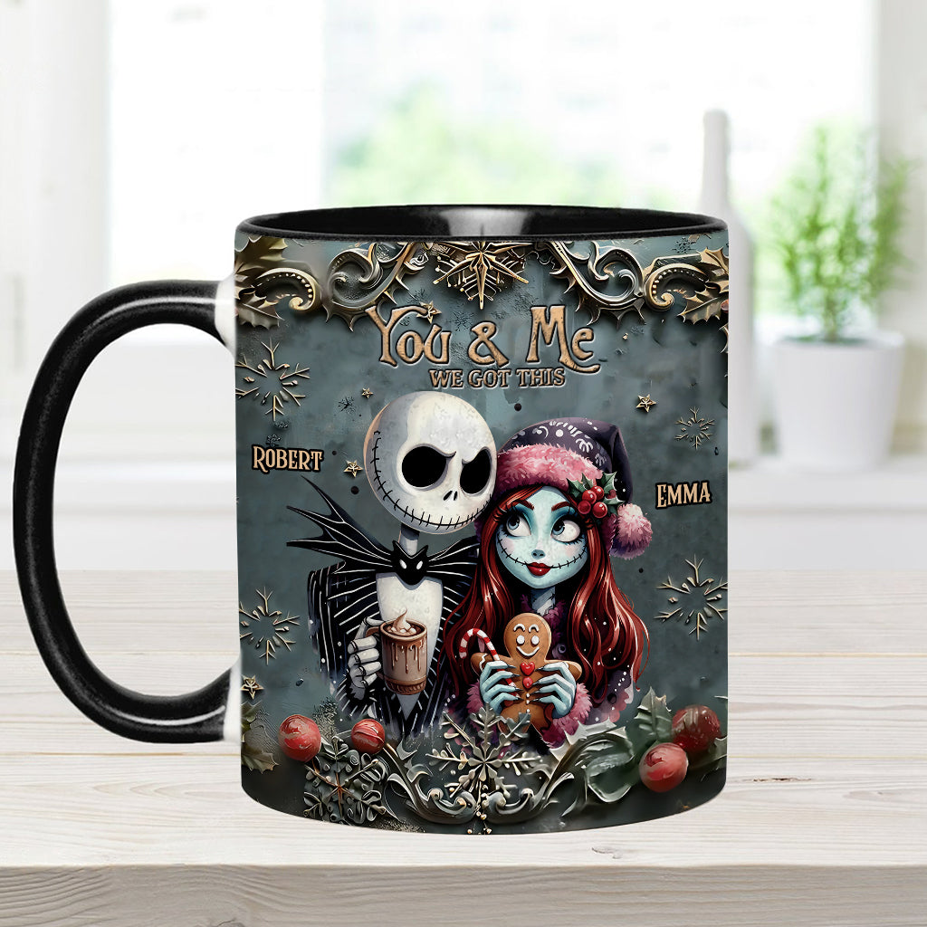 Personalized Nightmare Couple Accent Mug Custom Names Christmas Halloween Gift Accent Mug GradoCreations
