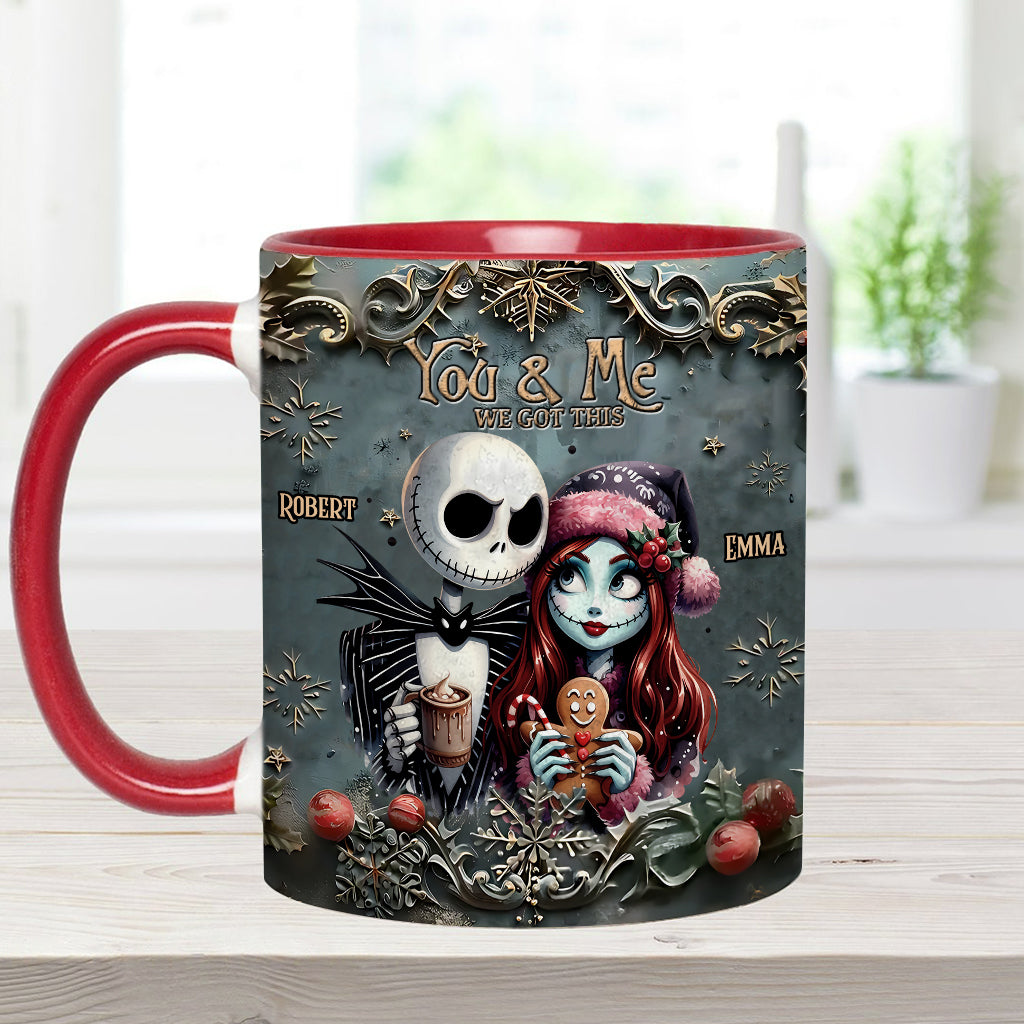 Personalized Nightmare Couple Accent Mug Custom Names Christmas Halloween Gift Accent Mug GradoCreations
