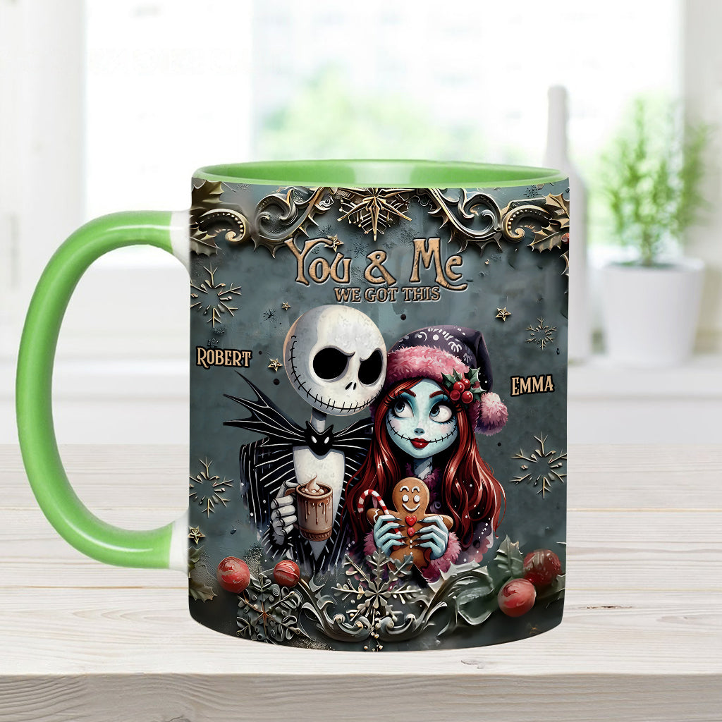 Personalized Nightmare Couple Accent Mug Custom Names Christmas Halloween Gift Accent Mug GradoCreations