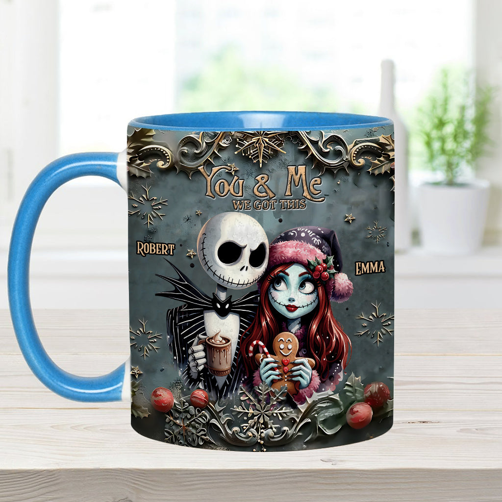 Personalized Nightmare Couple Accent Mug Custom Names Christmas Halloween Gift Accent Mug GradoCreations