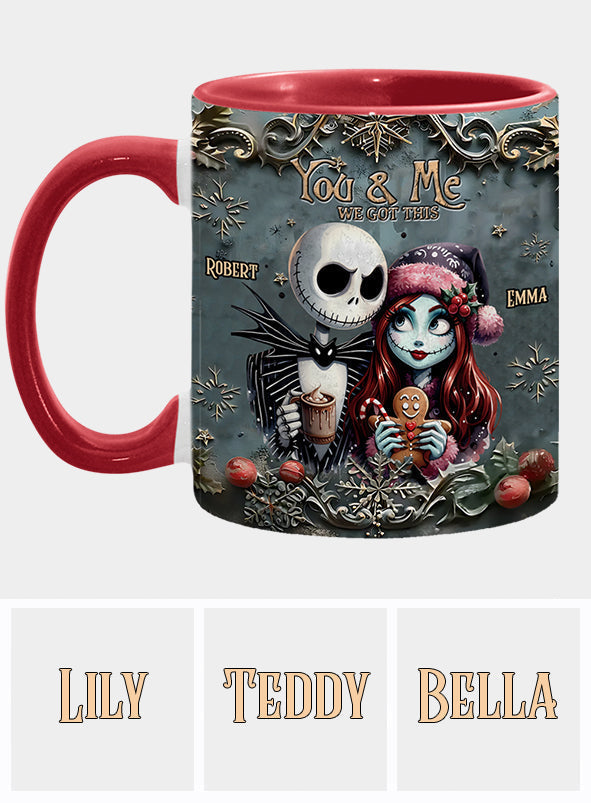 Personalized Nightmare Couple Accent Mug Custom Names Christmas Halloween Gift Accent Mug GradoCreations