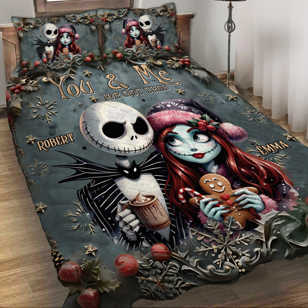 Personalized Nightmare Quilt Set for Couples | Custom Name Gift Quilt Set GradoCreations