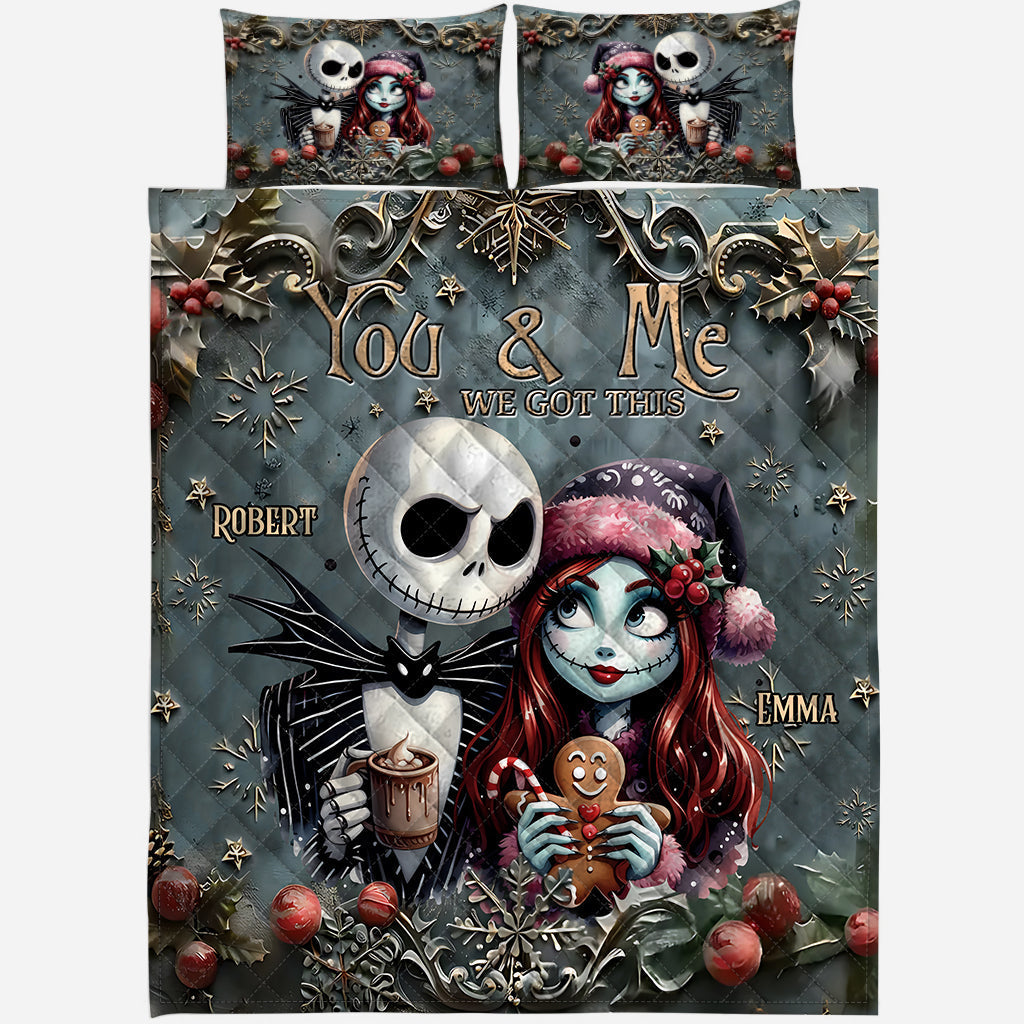 Personalized Nightmare Quilt Set for Couples | Custom Name Gift Quilt Set GradoCreations