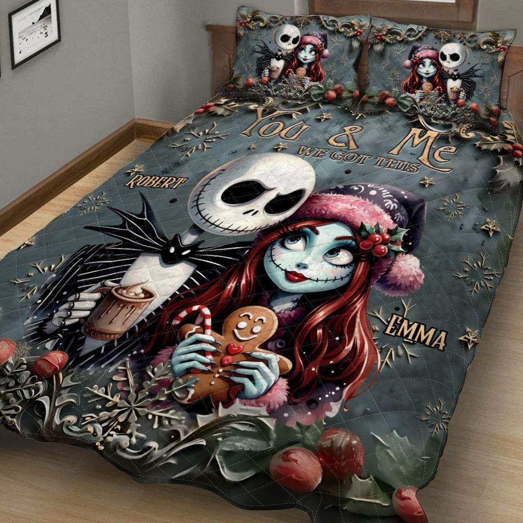 Personalized Nightmare Quilt Set for Couples | Custom Name Gift Quilt Set GradoCreations
