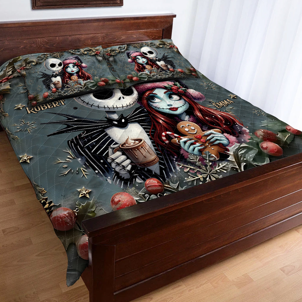 Personalized Nightmare Quilt Set for Couples | Custom Name Gift Quilt Set GradoCreations