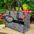 Personalized Leather Handbag Custom Name Gothic Style Gift for Her Leather Handbag GradoCreations