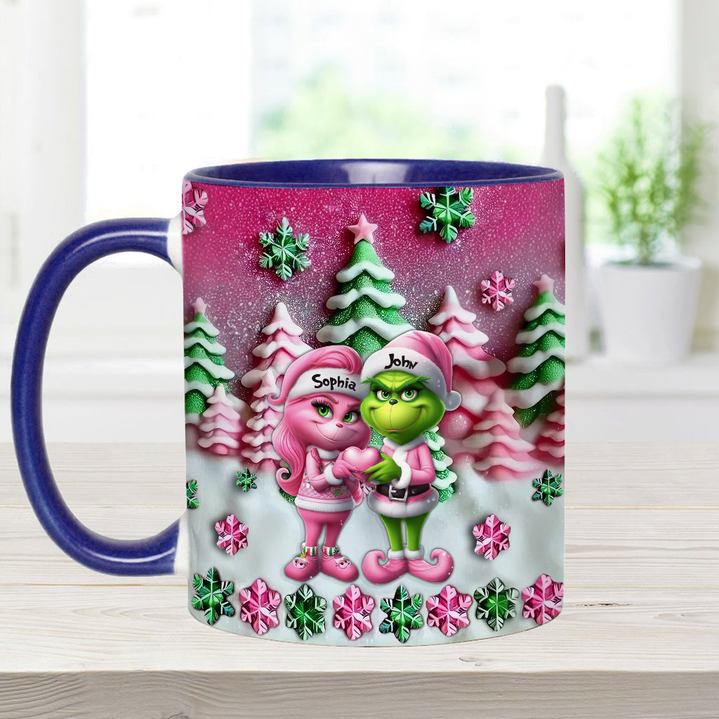Personalized Grinch Accent Mug Custom Couple Christmas Gift Accent Mug GradoCreations