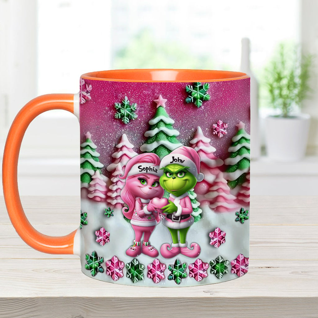 Personalized Grinch Accent Mug Custom Couple Christmas Gift Accent Mug GradoCreations