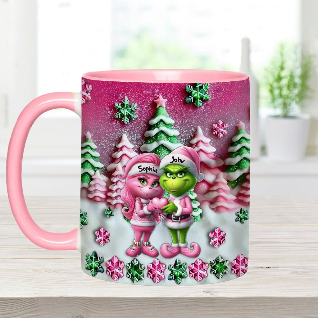 Personalized Grinch Accent Mug Custom Couple Christmas Gift Accent Mug GradoCreations