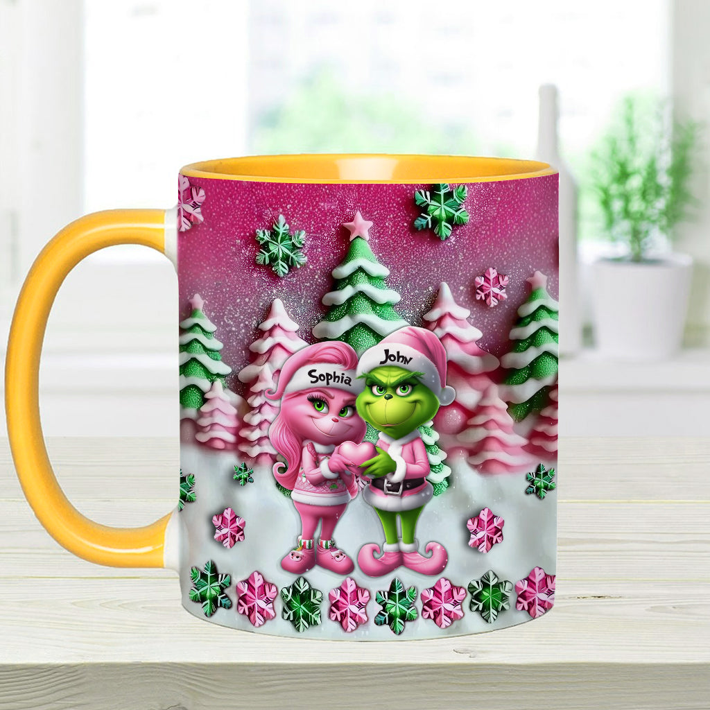 Personalized Grinch Accent Mug Custom Couple Christmas Gift Accent Mug GradoCreations