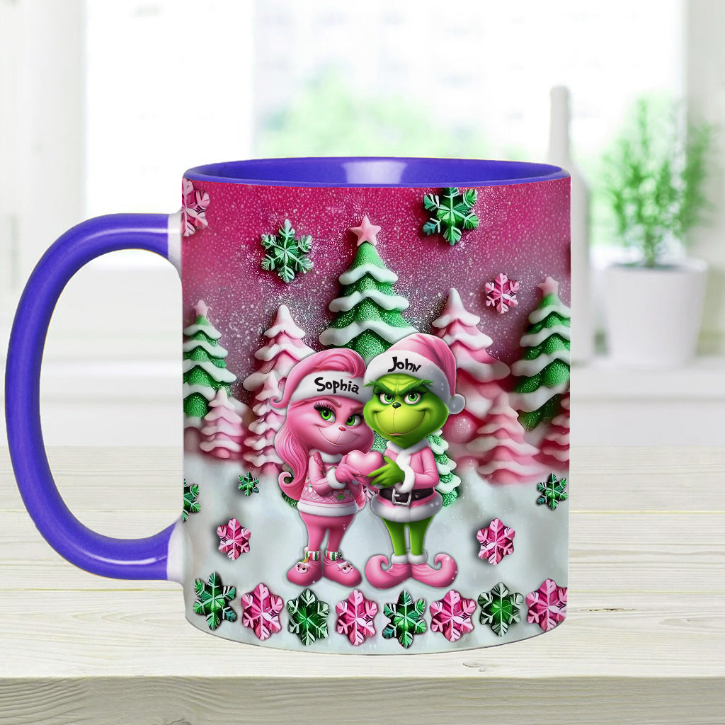 Personalized Grinch Accent Mug Custom Couple Christmas Gift Accent Mug GradoCreations