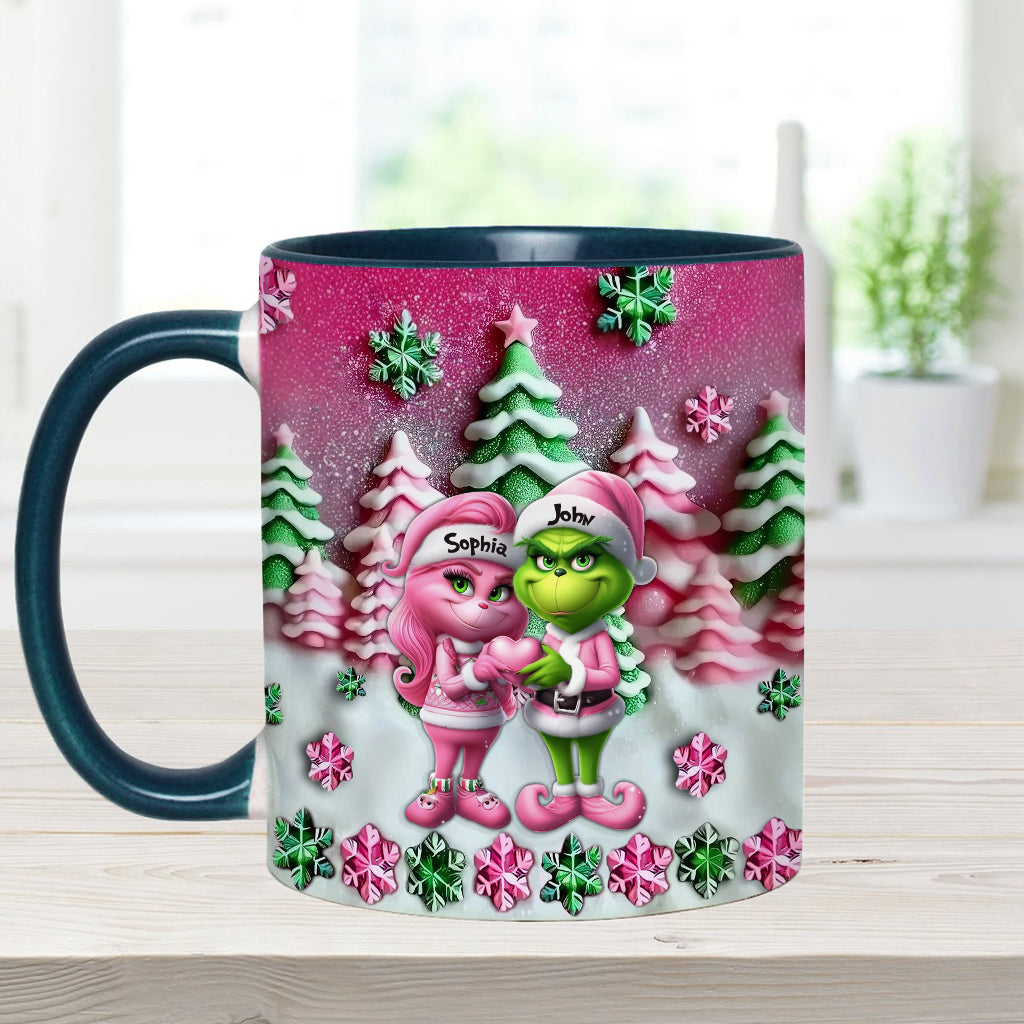 Personalized Grinch Accent Mug Custom Couple Christmas Gift Accent Mug GradoCreations